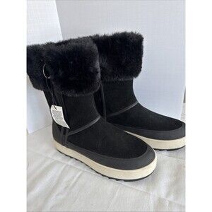 NEW Koolaburra UGG Tynlee Fashion Black Boots Waterproof Suede Womens Size 8
